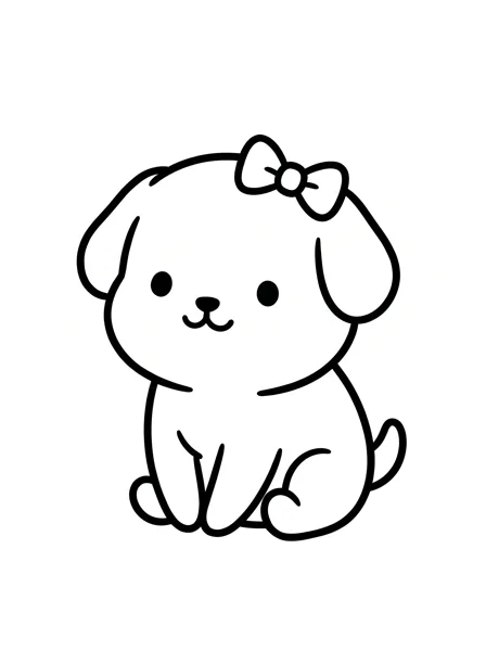 Puppy coloring page 4