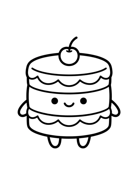 Cake coloring page