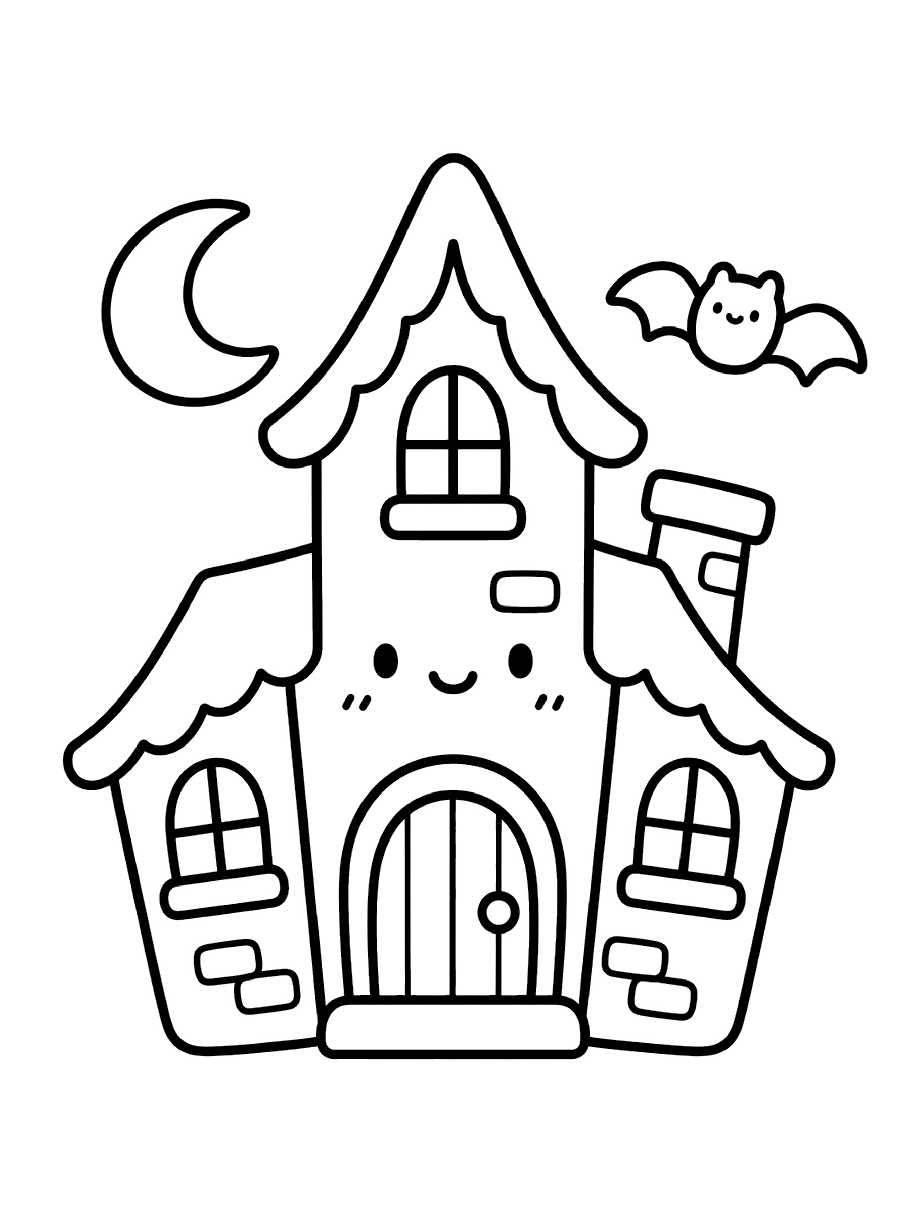 Haunted house 1 coloring page