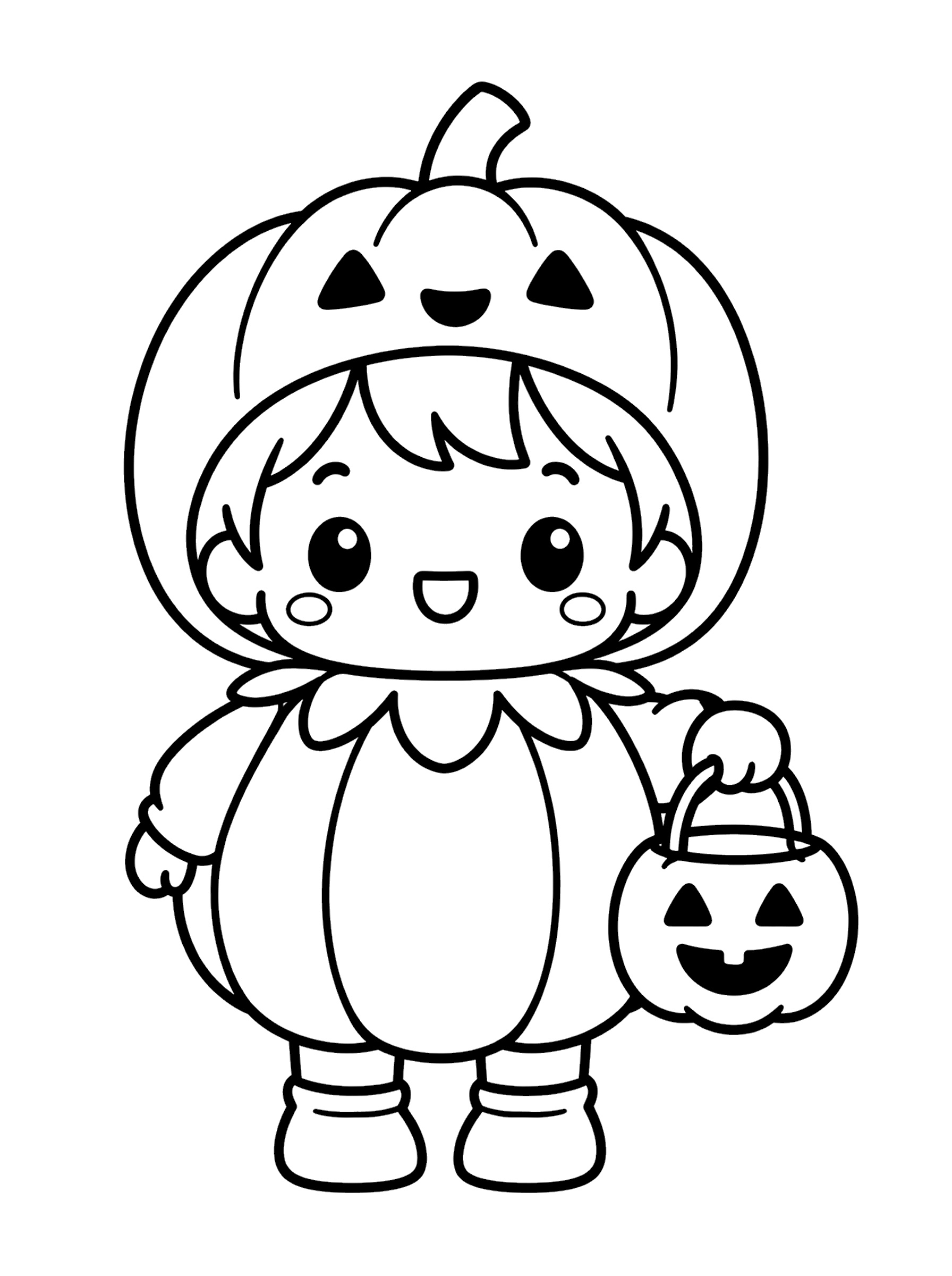 Trick or treat 1 coloring page
