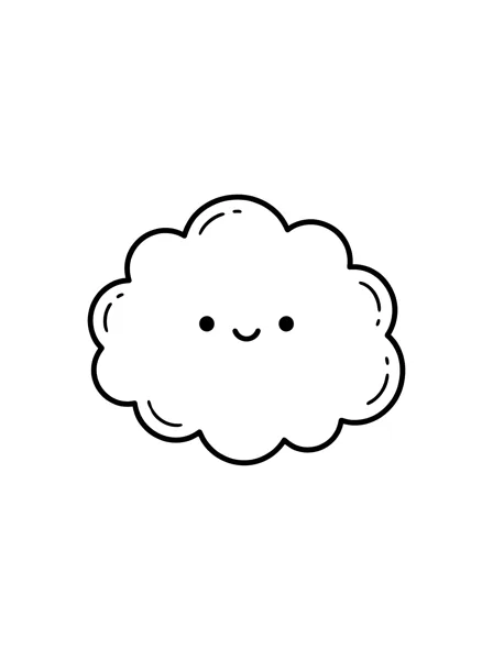 Cloud coloring page