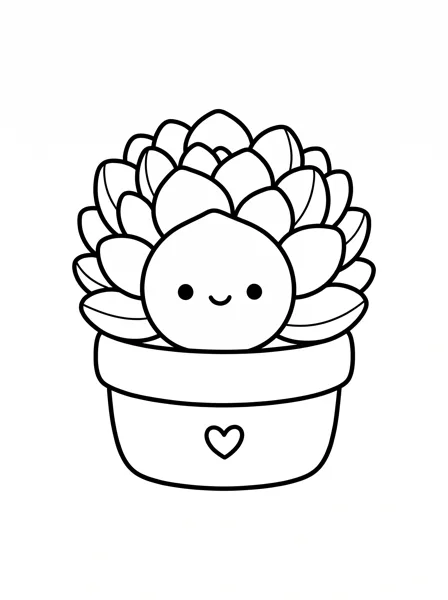 Succulent coloring page
