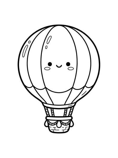 Hot air balloon coloring page