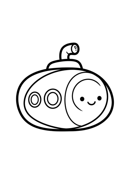 Submarine coloring page